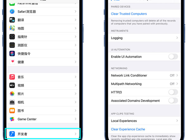 iphone12开发者选项设置在什么地方