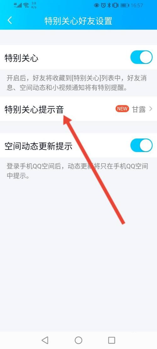 QQ特别关心提示音如何改