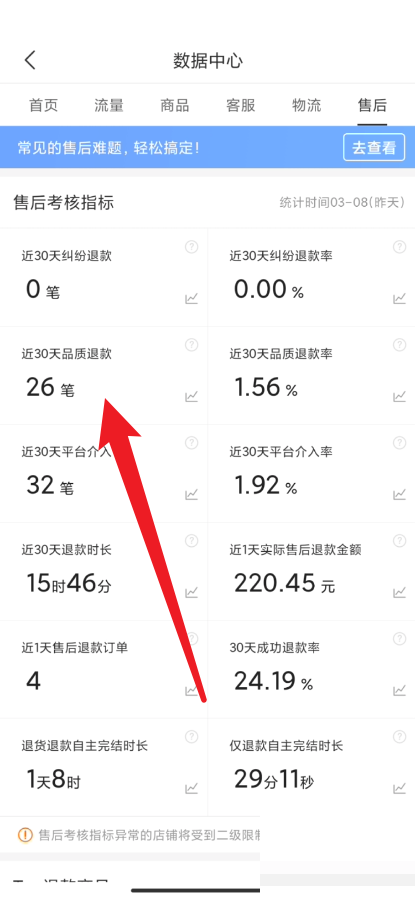 拼多多商家版如何查看品质退货率